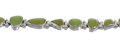 Turquoise Genuine Sterling Silver Jewelry Link Bracelet AX54241
