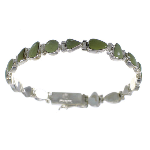 Southwest Turquoise Sterling Silver Jewelry Link Bracelet AX54245