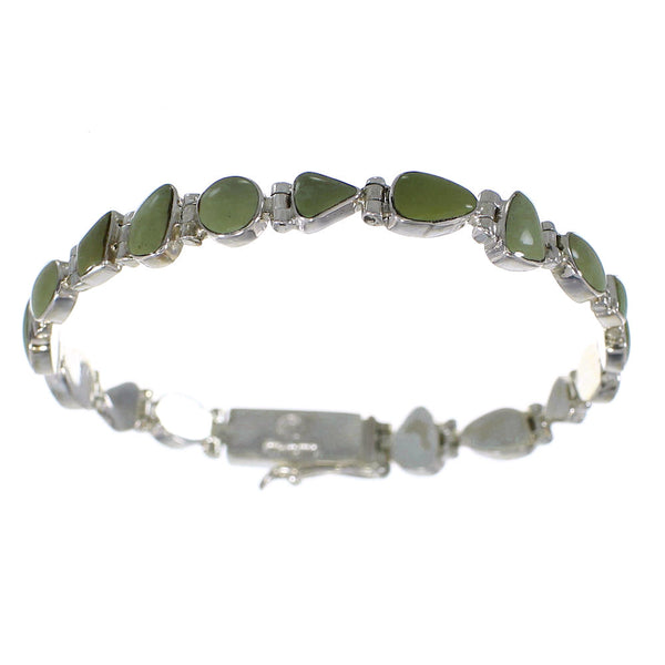 Southwest Turquoise Sterling Silver Jewelry Link Bracelet AX54245