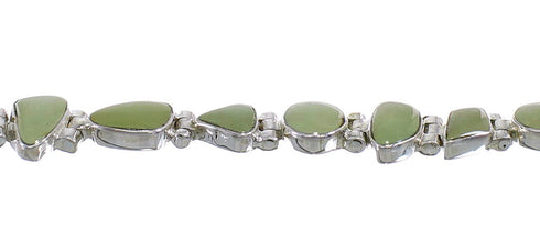 Southwest Turquoise Sterling Silver Jewelry Link Bracelet AX54245