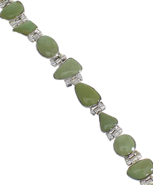 Southwest Turquoise Sterling Silver Jewelry Link Bracelet AX54245
