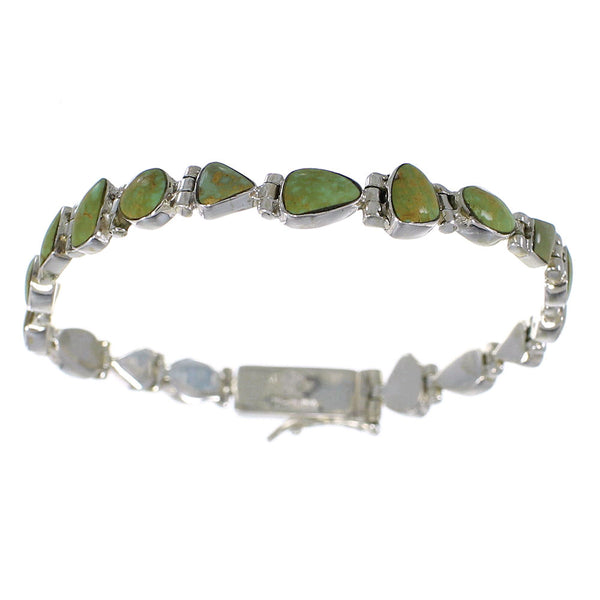 Southwestern Turquoise Sterling Silver Link Bracelet AX54247