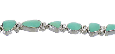 Southwest Turquoise Silver Link Bracelet AX54250