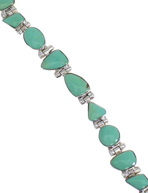 Southwest Turquoise Silver Link Bracelet AX54250