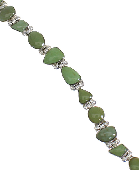 Genuine Sterling Silver Turquoise Link Bracelet AX54254