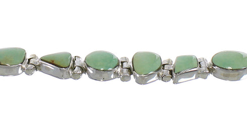 Genuine Sterling Silver Southwest Turquoise Link Bracelet AX54256