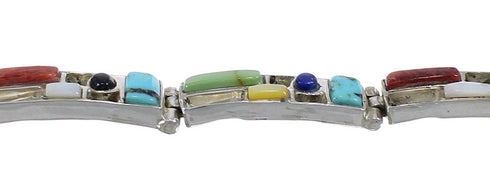 Multicolor Sterling Silver Link Bracelet AX54294