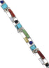 Multicolor Sterling Silver Link Bracelet AX54294