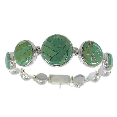 Turquoise Silver Jewelry Link Bracelet AX54193