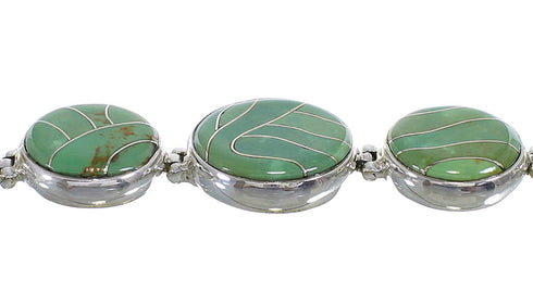 Turquoise Silver Jewelry Link Bracelet AX54193