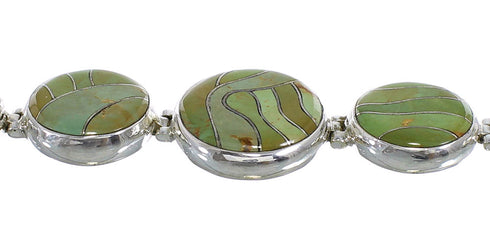 Authenitc Sterling Silver Turquoise Jewelry Link Bracelet AX54194