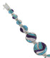 Multicolor Genuine Sterling Silver Link Bracelet AX54205