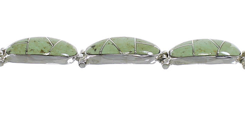 Southwest Turquoise Silver Link Bracelet AX54536