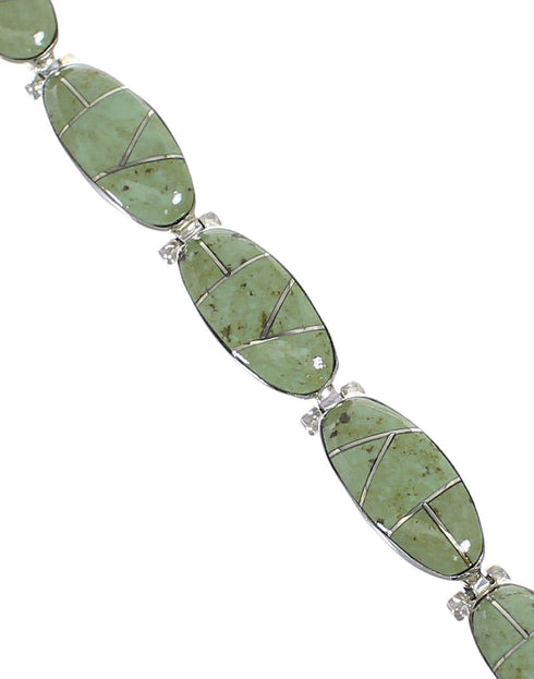 Southwest Turquoise Silver Link Bracelet AX54536