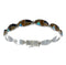 Southwestern Multicolor Inlay Silver Link Bracelet AX54608