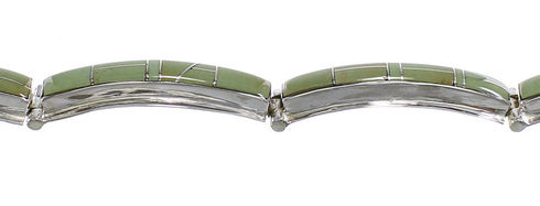 Silver Southwest Turquoise Inlay Link Bracelet AX55064