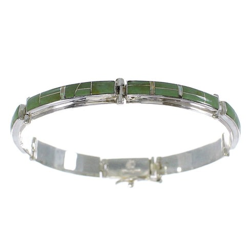 Turquoise And Opal Southwestern Silver Jewelry Link Bracelet AX55089