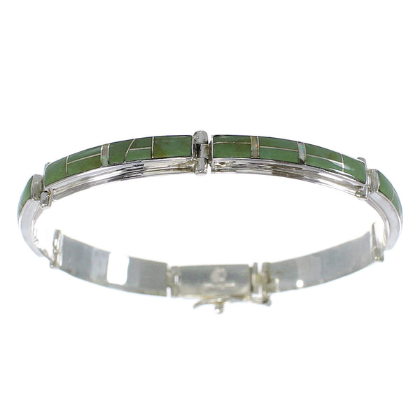 Turquoise And Opal Southwestern Silver Jewelry Link Bracelet AX55089