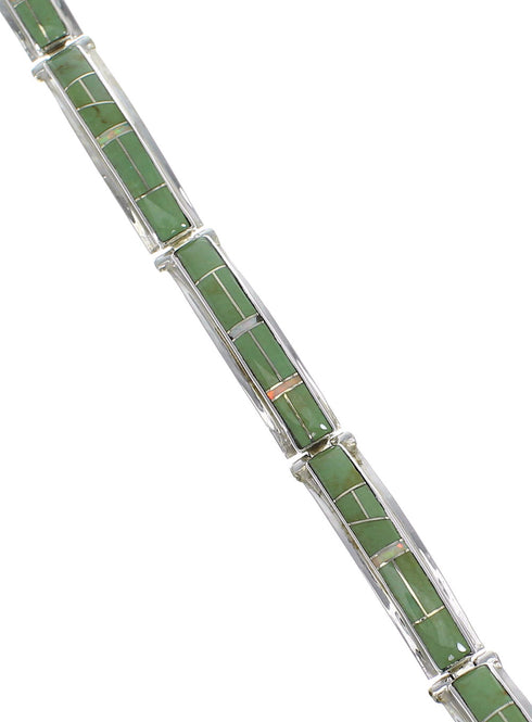 Turquoise And Opal Southwestern Silver Jewelry Link Bracelet AX55089