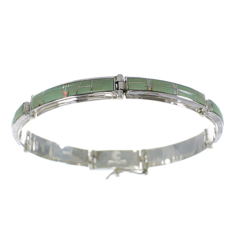 Opal And Turquoise Southwestern Silver Link Bracelet AX55090