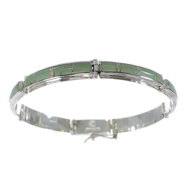 Opal And Turquoise Southwestern Silver Link Bracelet AX55090