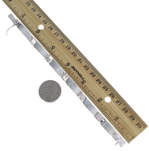 Multicolor Inlay Silver Link Bracelet AX55164