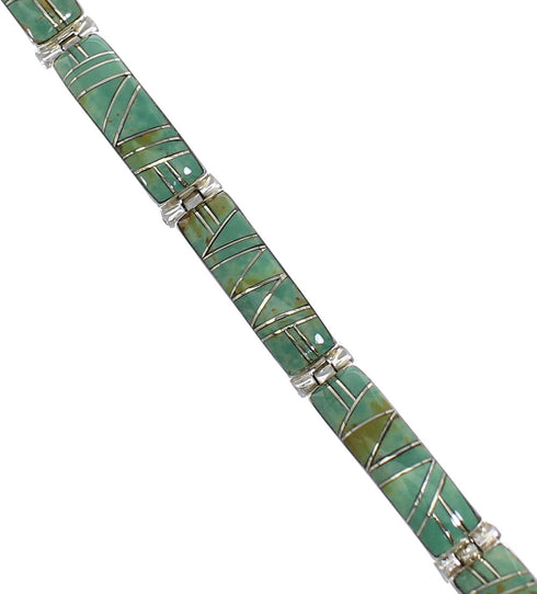 Turquoise Sterling Silver Jewelry Link Bracelet AX55188
