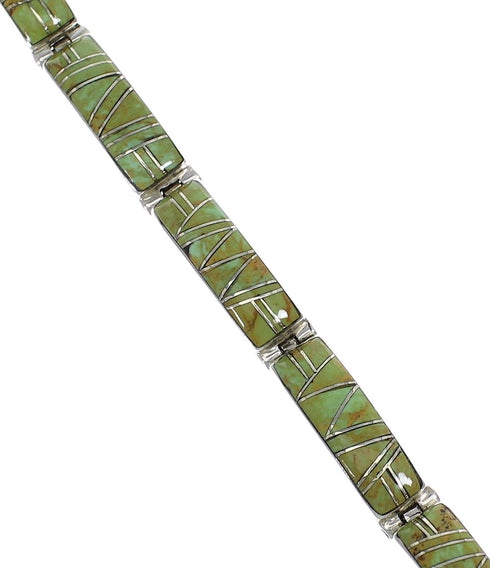 Turquoise Southwest Sterling Silver Link Bracelet AX55189