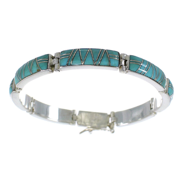 Southwest Turquoise Jewelry Sterling Silver Link Bracelet AX55283