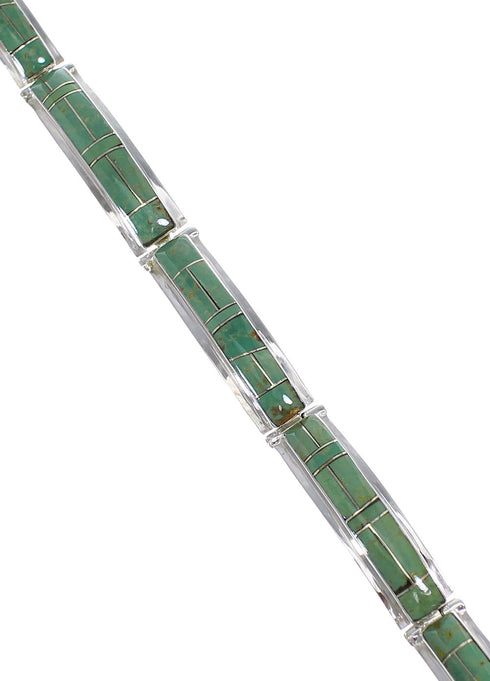 Turquoise Genuine Sterling Silver Link Bracelet AX54757