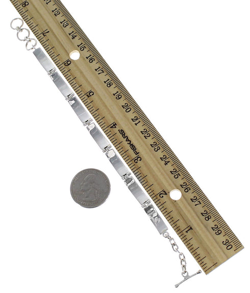 Multicolor Inlay Sterling Silver Jewelry Link Bracelet AX54931