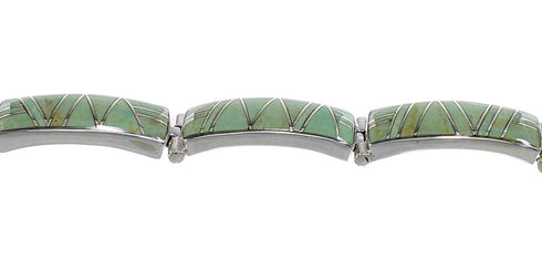 Southwestern Turquoise Jewelry Sterling Silver Link Bracelet AX54992