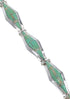 Turquoise And Opal Inlay Southwestern Silver Link Bracelet AX54614