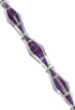 Magenta Turquoise And Opal Silver Link Bracelet AX54620
