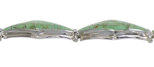 Turquoise Genuine Sterling Silver Link Bracelet AX54625