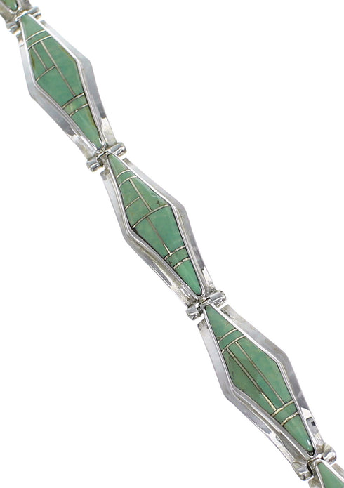 Turquoise Southwest Sterling Silver Link Bracelet AX54627