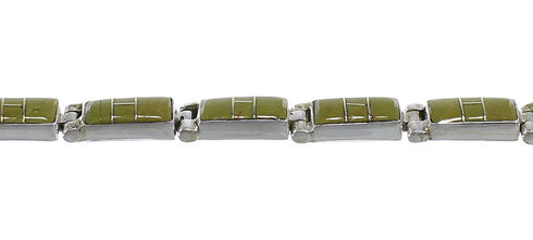 Turquoise Southwestern Silver Link Bracelet EX54174