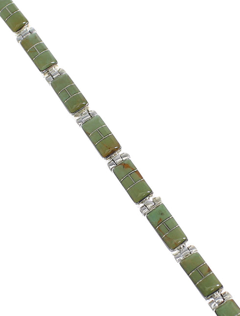 Turquoise Southwest Sterling Silver Link Bracelet EX54179