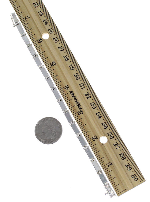 Turquoise Southwest Sterling Silver Link Bracelet EX54179