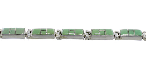 Southwestern Sterling Silver And Turquoise Link Bracelet EX54187