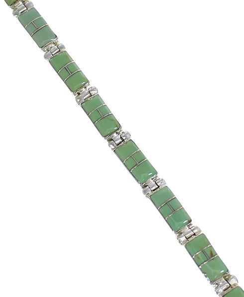 Southwestern Sterling Silver And Turquoise Link Bracelet EX54187