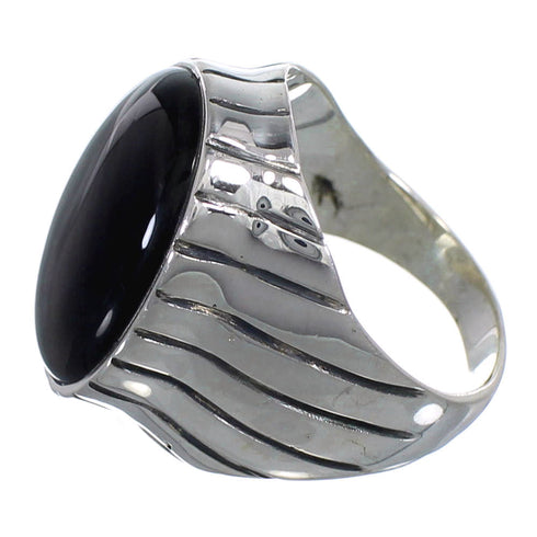 Southwestern Silver Jet Ring Size 10-3/4 AX55565