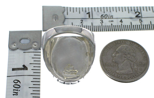 Southwestern Silver Jet Ring Size 10-3/4 AX55565