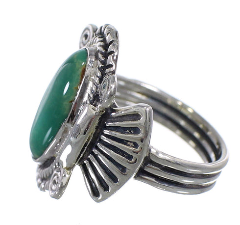 Turquoise Southwestern Sterling Silver Ring Size 5-1/4 EX56260