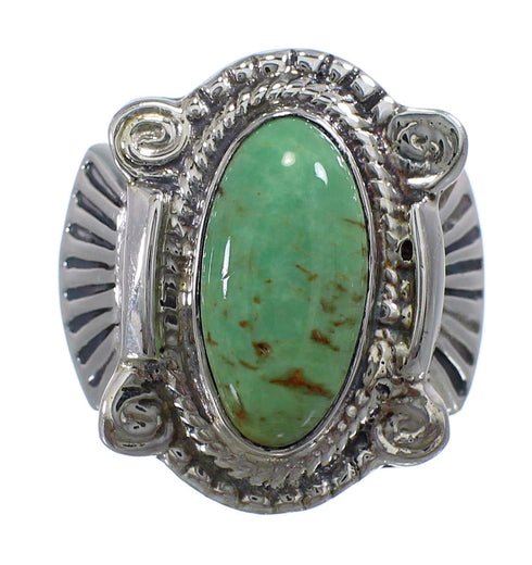 Southwestern Turquoise Sterling Silver Ring Size 5-1/4 EX56292