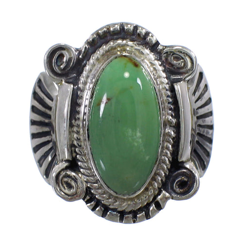 Genuine Sterling Silver Turquoise Ring Size 4-3/4 EX56294