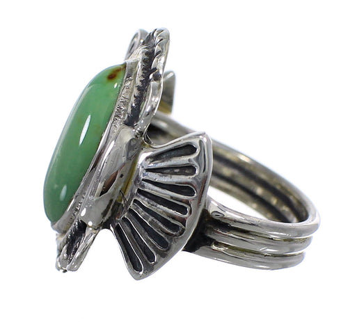 Genuine Sterling Silver Turquoise Ring Size 4-3/4 EX56294