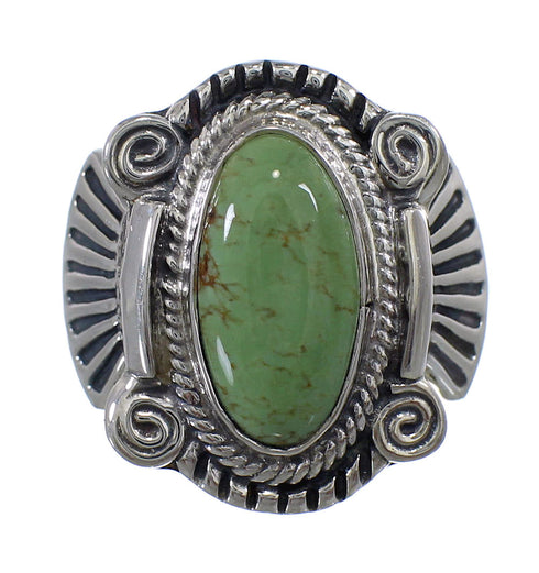 Turquoise Southwest Sterling Silver Ring Size 8-1/4 EX56298