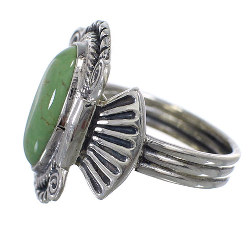 Turquoise Southwest Sterling Silver Ring Size 8-1/4 EX56298