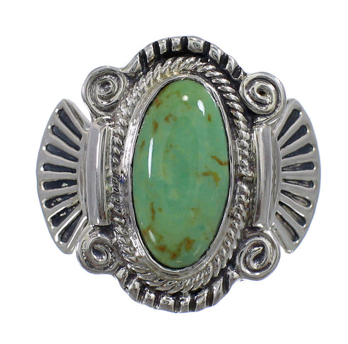 Genuine Sterling Silver And Turquoise Ring Size 4-3/4 EX56301